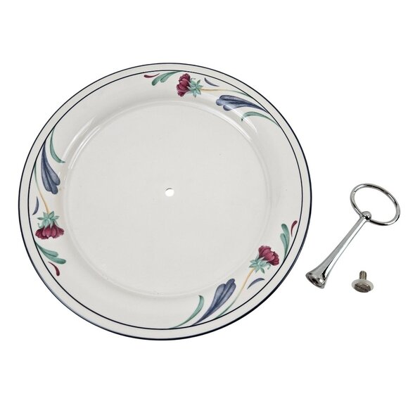 Lenox Chinastone Poppies On Blue 10in Serving Plate Handle Freezer Microwave Saf - Picture 5 of 9